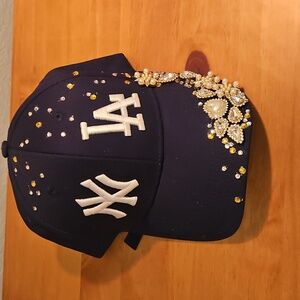 Embellished Navy Baseball Cap